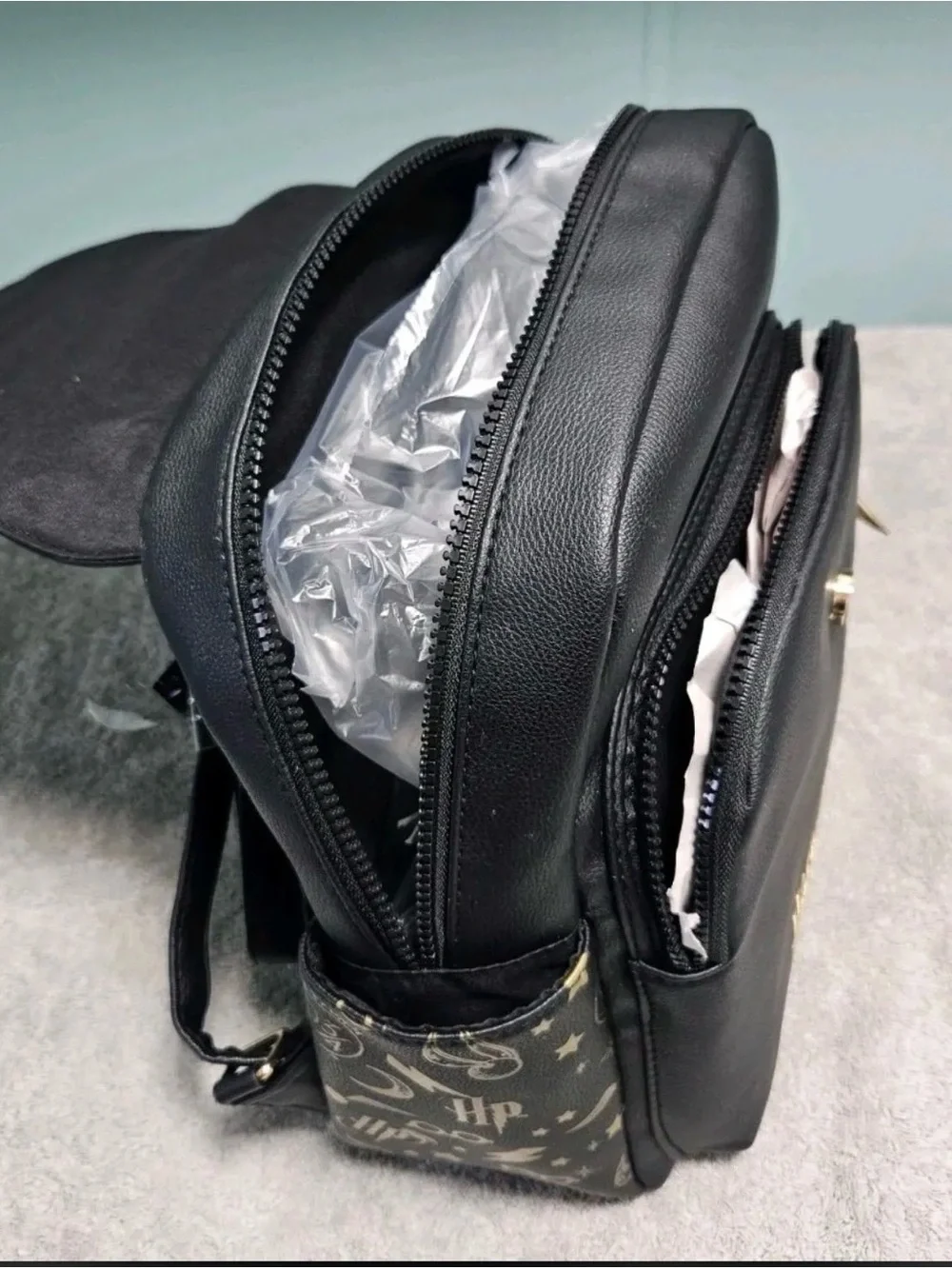 Primark x Harry Potter Black Faux Leather Backpack